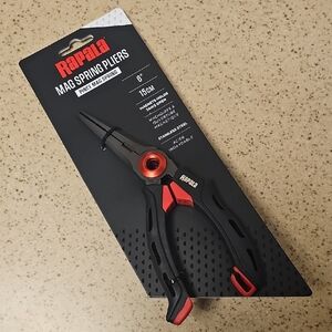 Rapala Mag 6" Spring Pliers in Black and Red RMSPP6